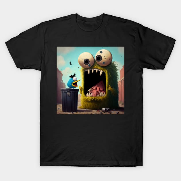 The Garbage Monster, a Trash Beast Emerges T-Shirt by LoudlyUnique